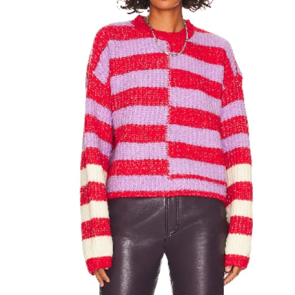 Blank NYC Women's Striped Sweater - Pink and Red
